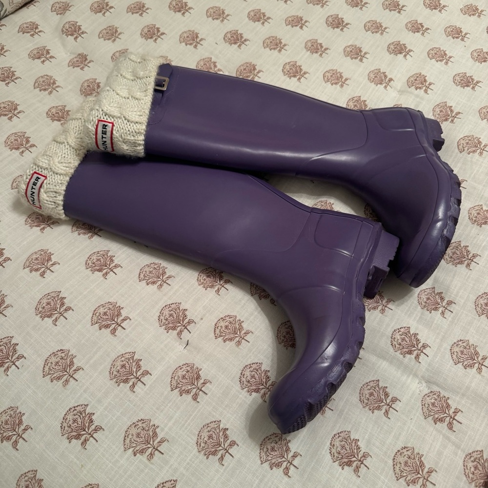 Hunter Women's Original Tall Rain Boots in a purple ~ Size 6 - Picture 8 of 8